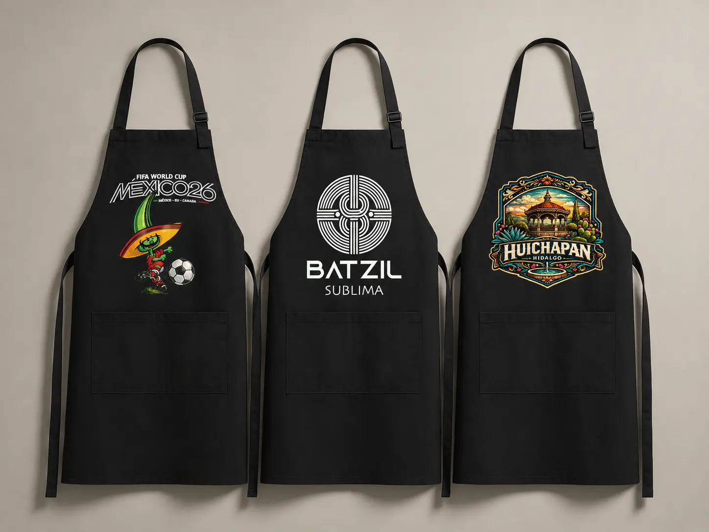 Tres mandiles estampados Batzil