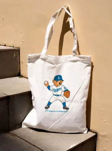 Bolsa de manta con estampado de beisbolista
