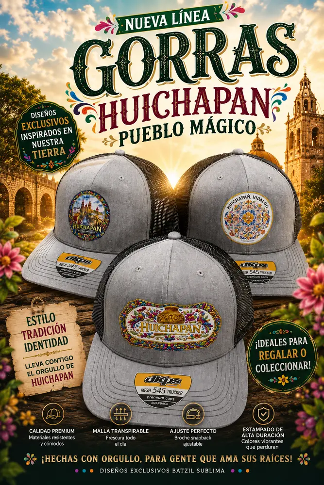 Colección completa de gorras Huichapan Pueblo Mágico