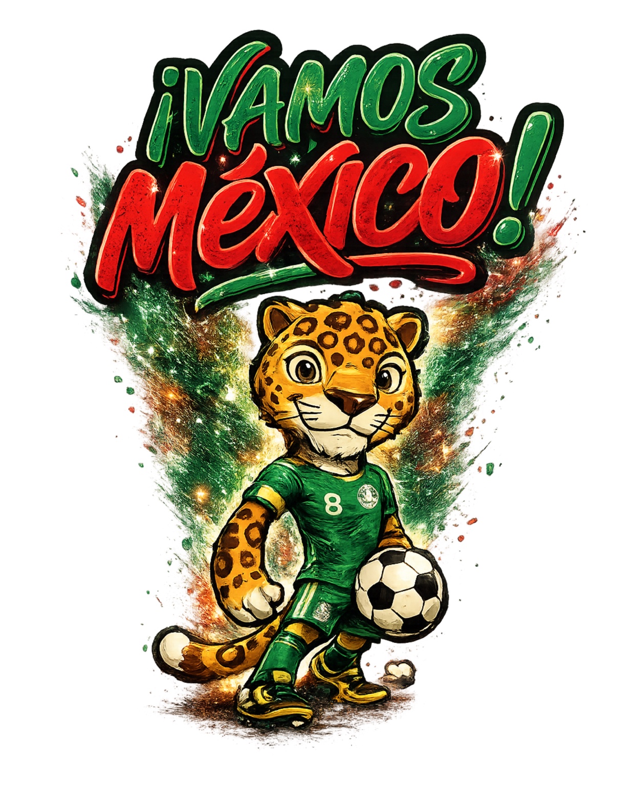 Playera verde con diseño de México